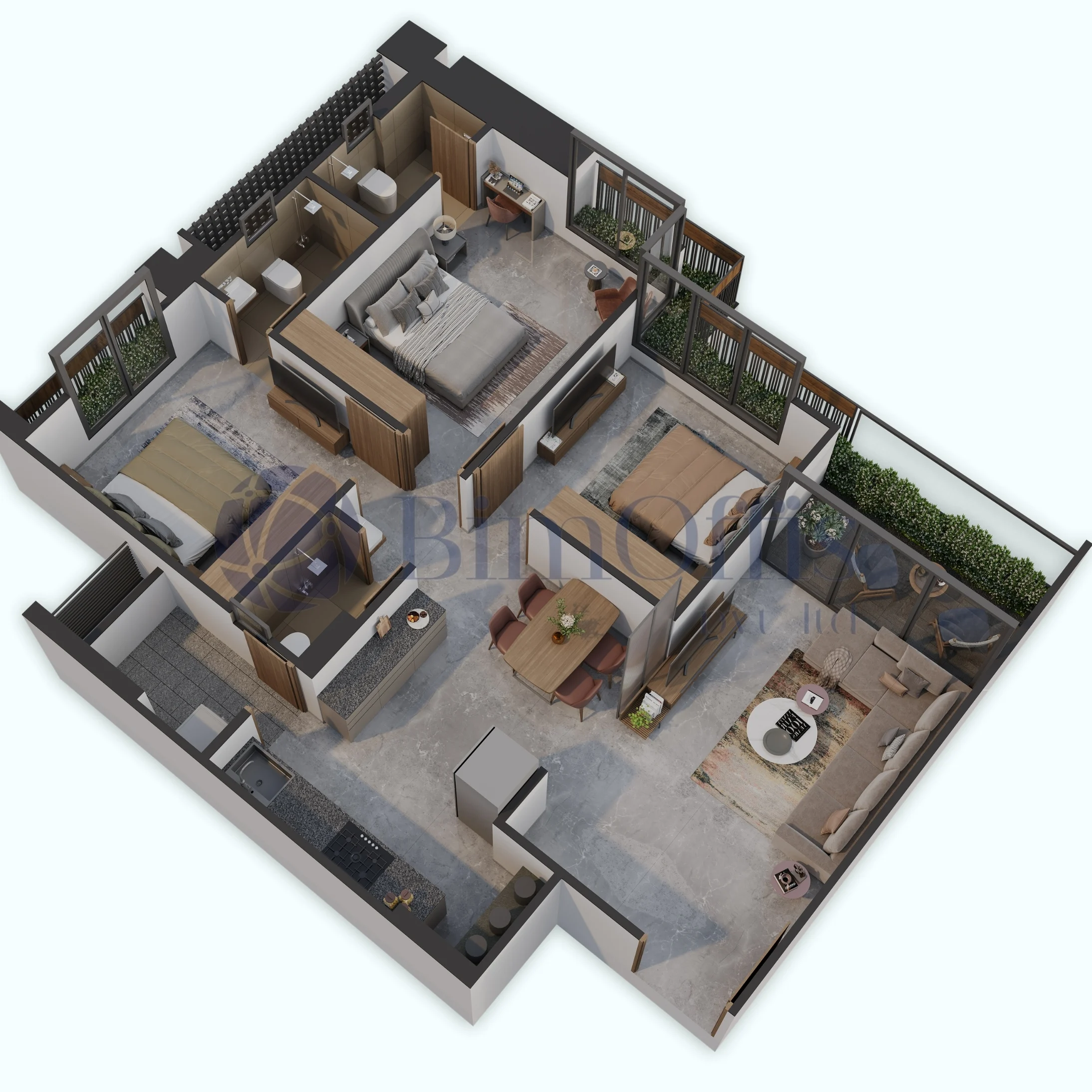 3D Floor Plan Rendering Services for Real Estate- BimOffis
